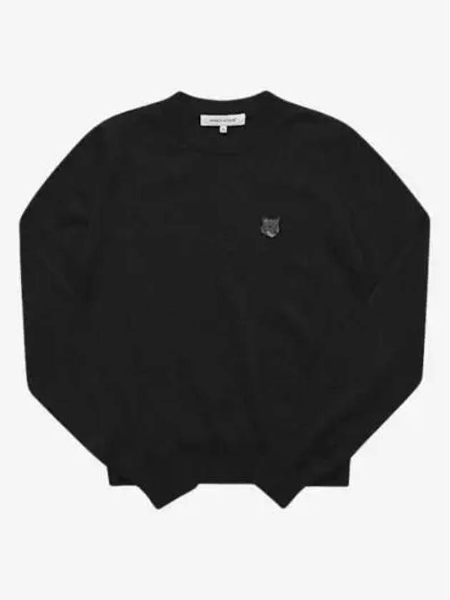 Bold Fox Head Wool Knit Top Black - MAISON KITSUNE - BALAAN 3