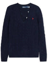 Kimberly Embroidered Logo Pony Cable Knit Top Navy - POLO RALPH LAUREN - BALAAN 4