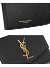 Embossed Leather Uptown Compact Half Wallet Black - SAINT LAURENT - BALAAN 6