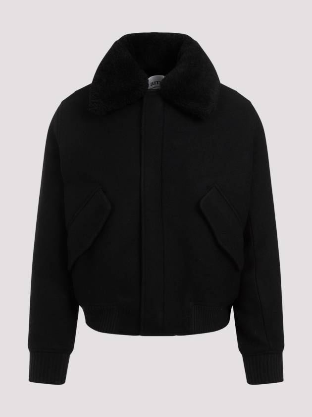 Shearling Collar Jacket Black - AMI - BALAAN 2