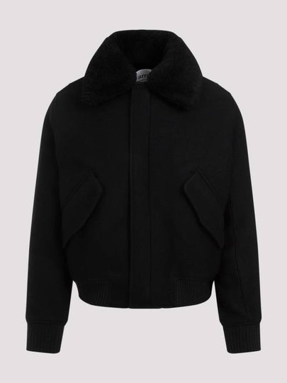 Shearling Collar Jacket Black - AMI - BALAAN 2