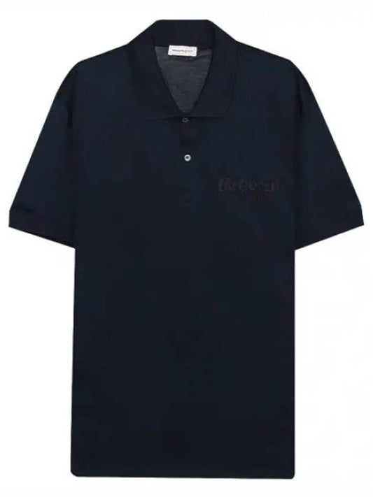 Logo embroidered polo tee men s collar - ALEXANDER MCQUEEN - BALAAN 1