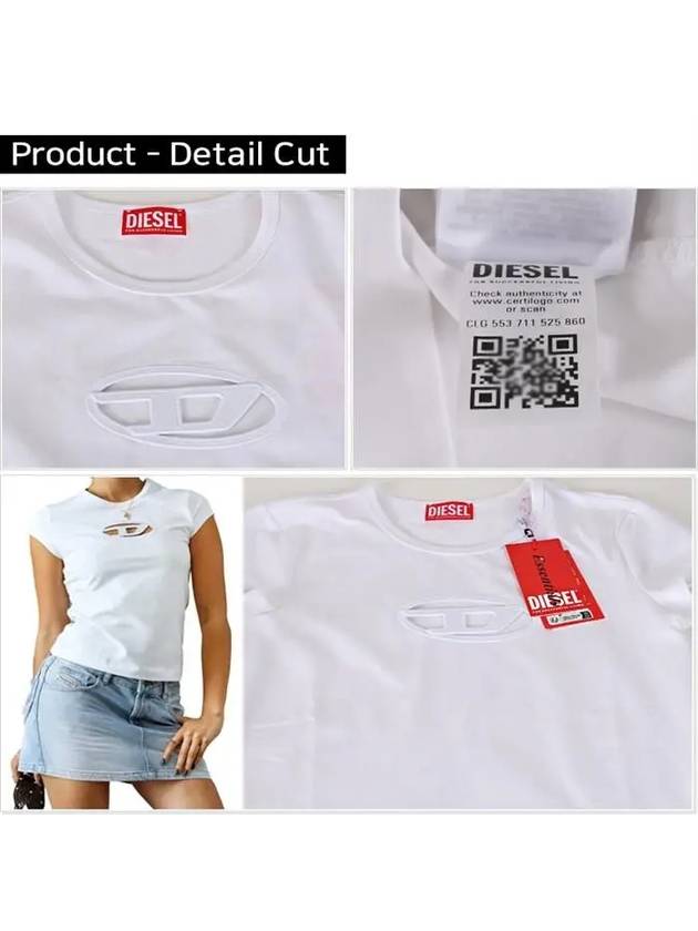 T Angie Peekaboo Logo Short Sleeve T-Shirt White - DIESEL - BALAAN 7