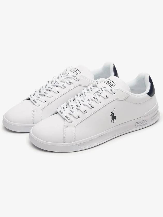 Logo Leather Low Top Sneakers Navy Tab White - POLO RALPH LAUREN - BALAAN 3