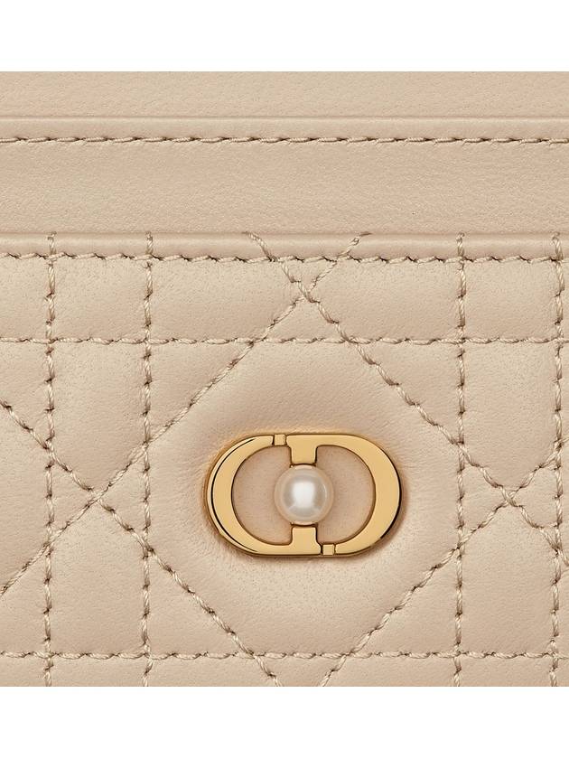 Dior Jolie Freesia Cannage Lambskin Card Wallet Beige - DIOR - BALAAN 4