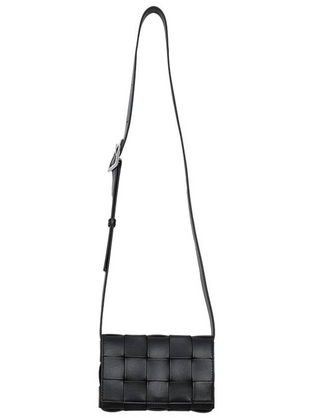 Cassette Intrecciato Small Cross Bag Black - BOTTEGA VENETA - BALAAN 4