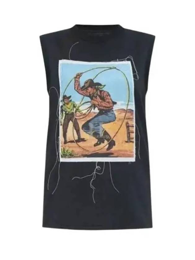 Cowboy Print Cotton Sleeveless Black - MAISON MARGIELA - BALAAN 2