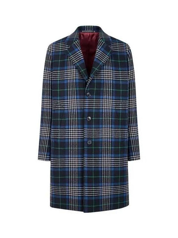 Check pattern wool overcoat navy - PAUL SMITH - BALAAN 1