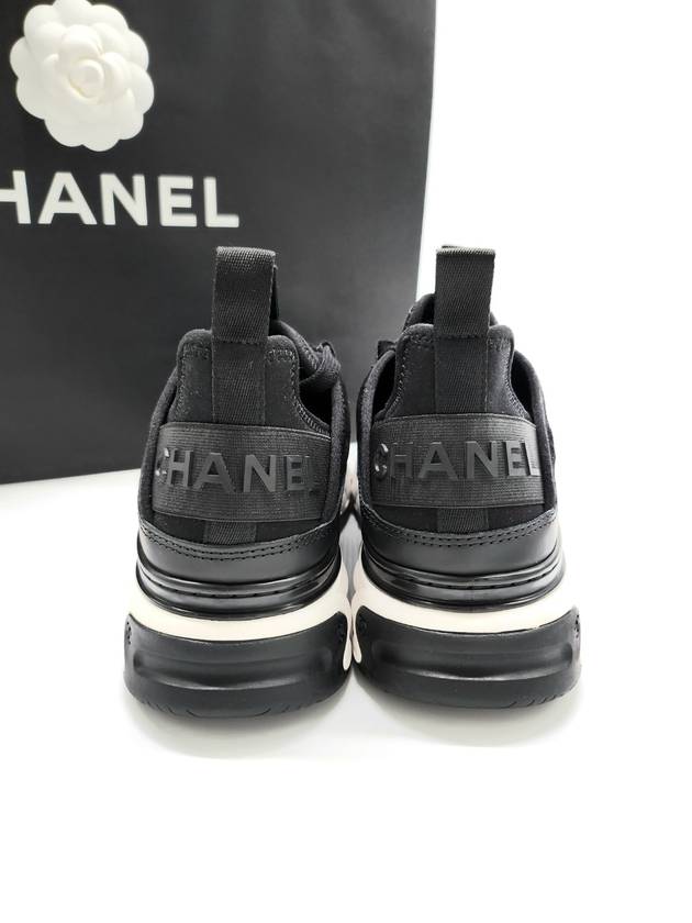 Mixed Fibers Velvet Calfskin Low Top Sneakers Black - CHANEL - BALAAN 6