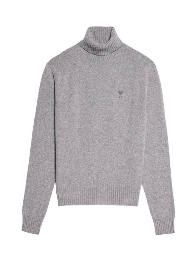 Heart Logo Turtleneck Grey - AMI - BALAAN 1