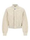 Quilted Bomber Jacket Ivory - BURBERRY - BALAAN 2