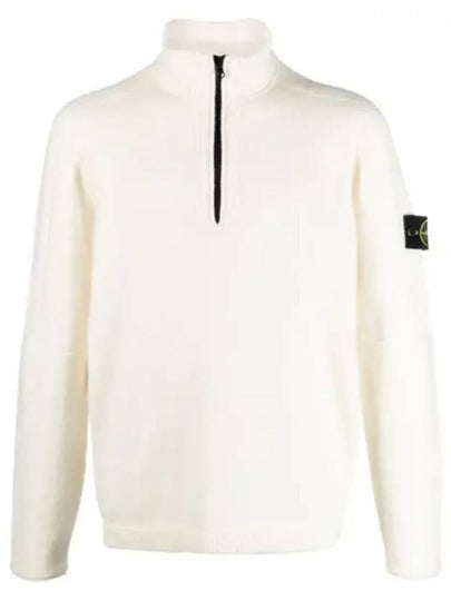 Wappen Patch Lambswool Half-Zip Knit Top White - STONE ISLAND - BALAAN 2