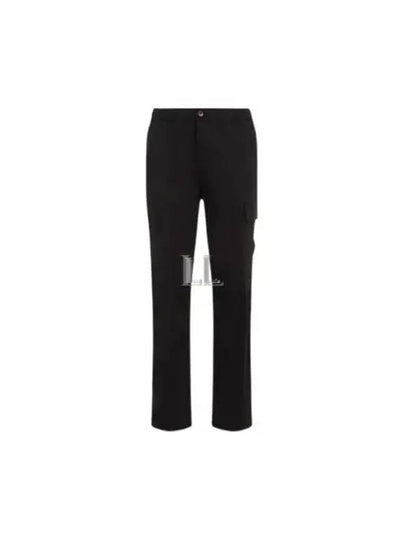 Ghost Stretch Cotton Wool Satin Cargo Straight Pants Black - STONE ISLAND - BALAAN 2