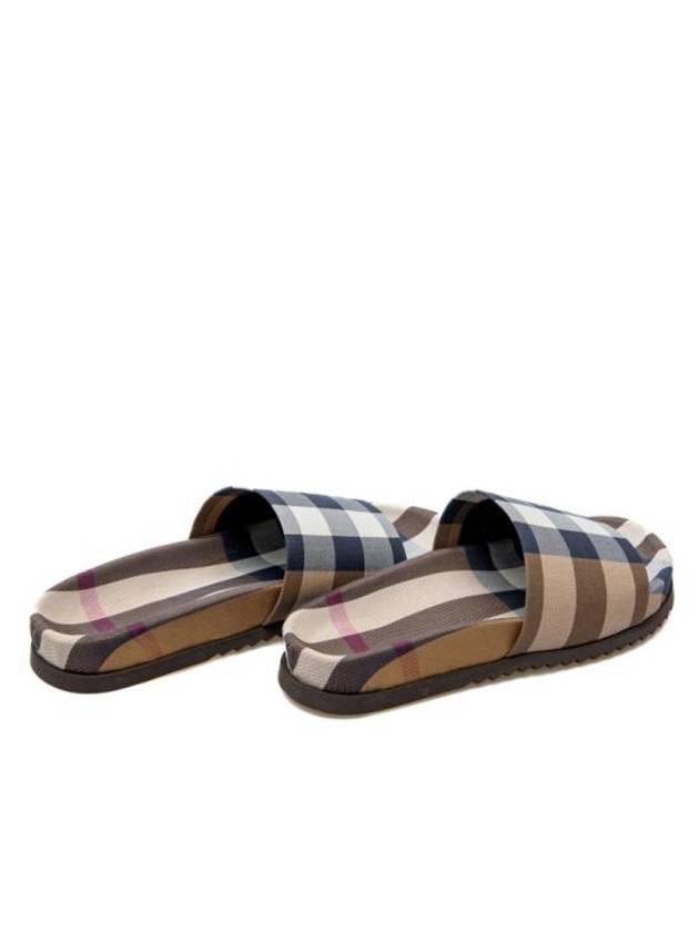 Men's Check Pattern Slippers Brown - BURBERRY - BALAAN 5