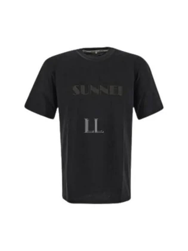 Classic Logo Print Cotton Short Sleeve T-Shirt Black - SUNNEI - BALAAN 2