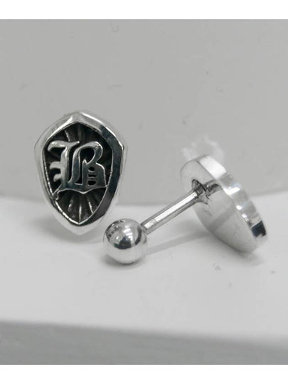 B Shield Piercing Earrings Silver - BLESSED BULLET - BALAAN 2