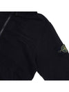 Brushed Cotton Fleece Garment Dyed Hooded Zip Up Black - STONE ISLAND - BALAAN 5