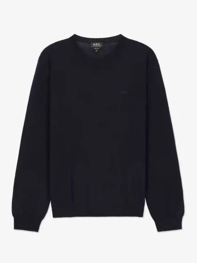 Embroidery Logo Wool Knit Top Navy - A.P.C. - BALAAN 2