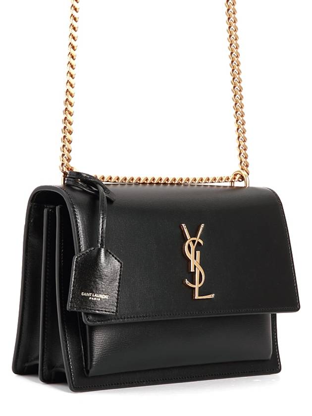 Monogram Smooth Leather Sunset Medium Cross Bag Black - SAINT LAURENT - BALAAN 3