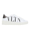 VLTN logo open leather low-top sneakers white - VALENTINO - BALAAN 1