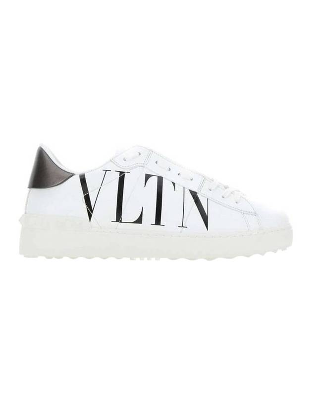 VLTN Logo Open Leather Low-Top Sneakers White - VALENTINO - BALAAN 1