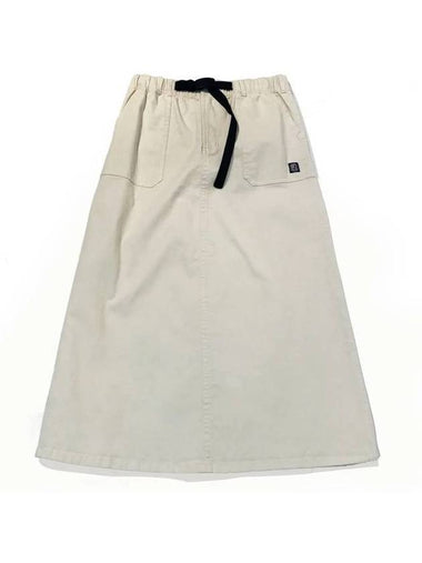 Women's Belt Long A-Line Skirt Ivory - OFFGRID - BALAAN 1