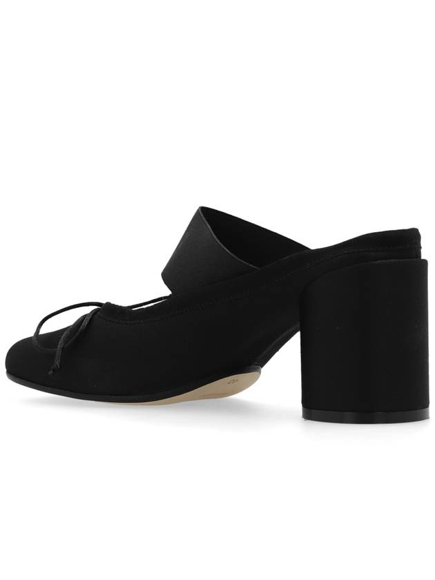 Logo Elastic Ballet Sandal Heels Black - MAISON MARGIELA - BALAAN 6