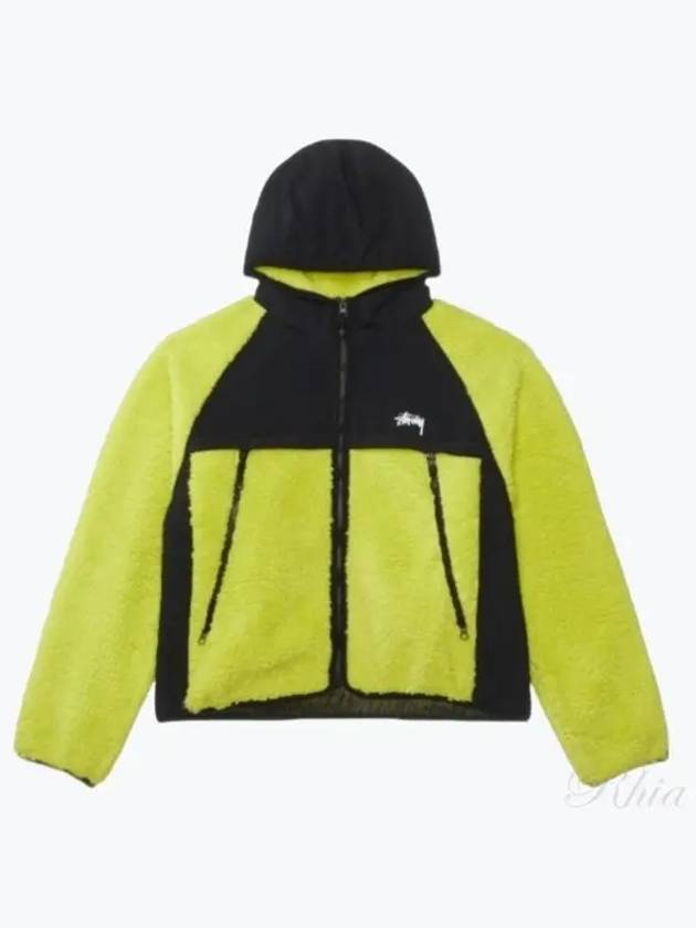 118530 Lime Sherpa Panel Hooded Jacket - STUSSY - BALAAN 1