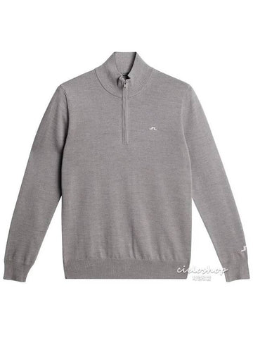 KIAN Merino Wool Men s Half Zip Up Golf Knit Gray GMKW06357 - J.LINDEBERG - BALAAN 1