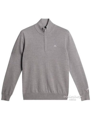 KIAN Merino Wool Men s Half Zip Up Golf Knit Gray GMKW06357 - J.LINDEBERG - BALAAN 1