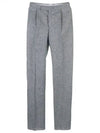 Wool Straight Pants Grey - THOM BROWNE - BALAAN 2