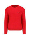 Embroidered Logo Classic Round Alpaca Wool Knit Top Red - POLO RALPH LAUREN - BALAAN 1