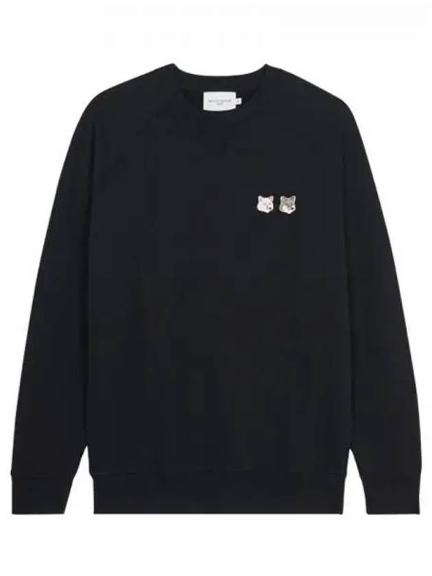 Monochrome Fox Head Patch Classic Sweatshirt Black - MAISON KITSUNE - BALAAN 2