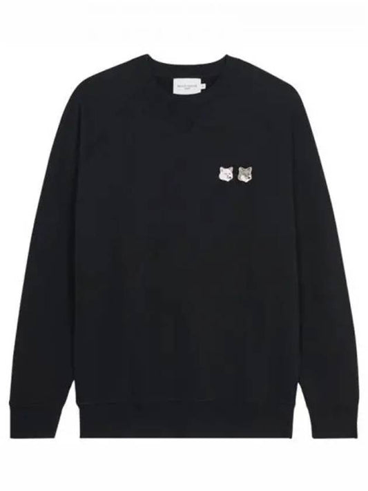 Monochrome Fox Head Patch Classic Sweatshirt Black - MAISON KITSUNE - BALAAN 2