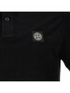 Stretch Cotton Pique Short Sleeve Polo Shirt Black - STONE ISLAND - BALAAN 5