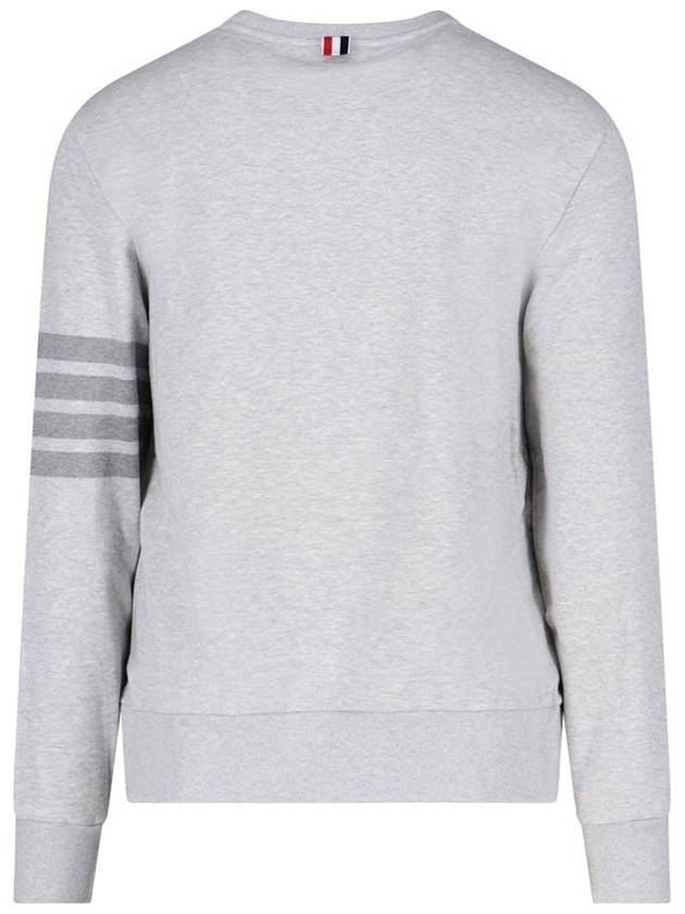 Classic Loopback Terry Tonal 4-Bar Relaxed Fit Crewneck Sweatshirt Pale Grey - THOM BROWNE - BALAAN 4