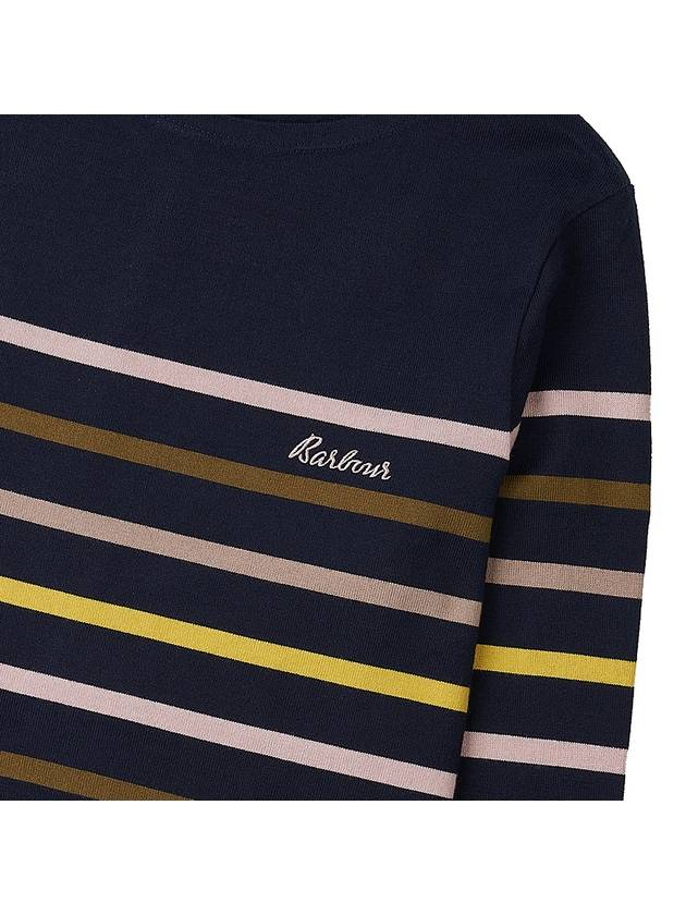 Logo Stripe Long Sleeve T-Shirt Navy - BARBOUR - BALAAN 7