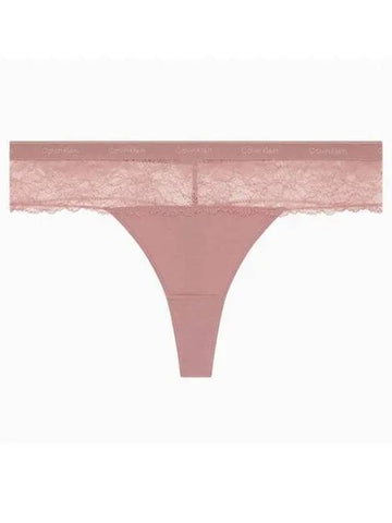 Women's Modern Cotton Lace T-Panties Pink - CALVIN KLEIN - BALAAN 1