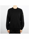 Wappen Patch Crew Neck Cotton Sweatshirt Black - STONE ISLAND - BALAAN 3