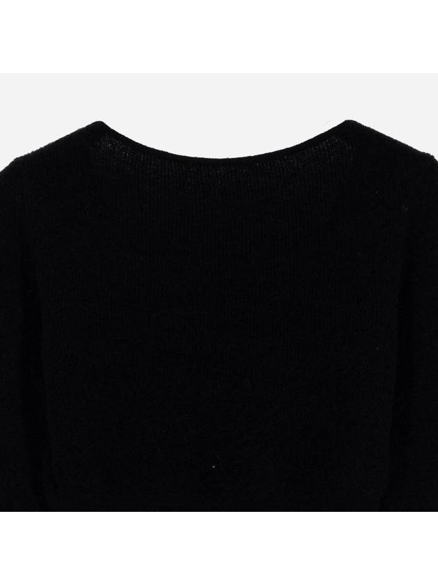 Le Alzou Cropped Mohair Cardigan Black - JACQUEMUS - BALAAN 5