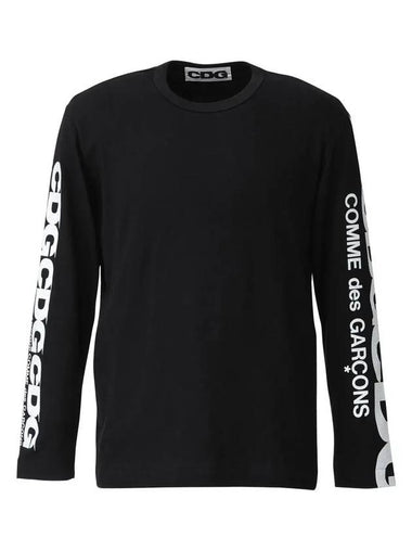 Logo Print Long Sleeve T-Shirt Black - COMME DES GARCONS - BALAAN 1