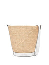 Townsend Medium Straw Bucket Cross Bag White Beige - MICHAEL KORS - BALAAN 1