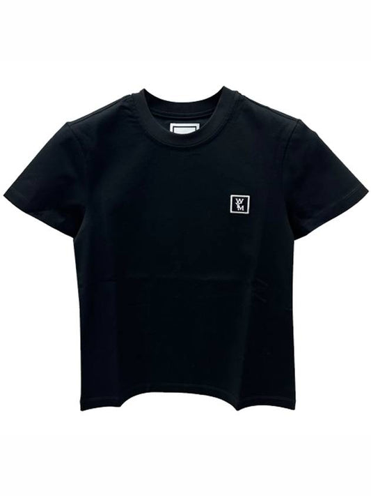 Back Logo Round Neck Cotton Short Sleeve T-Shirt Black - WOOYOUNGMI - BALAAN 2