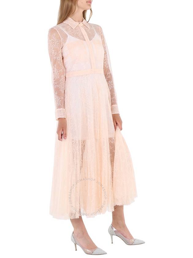 Burberry Ladies Pleated Lace Dress In Powder Pink, Brand Size 10 (US Size 8) - BURBERRY - BALAAN 3