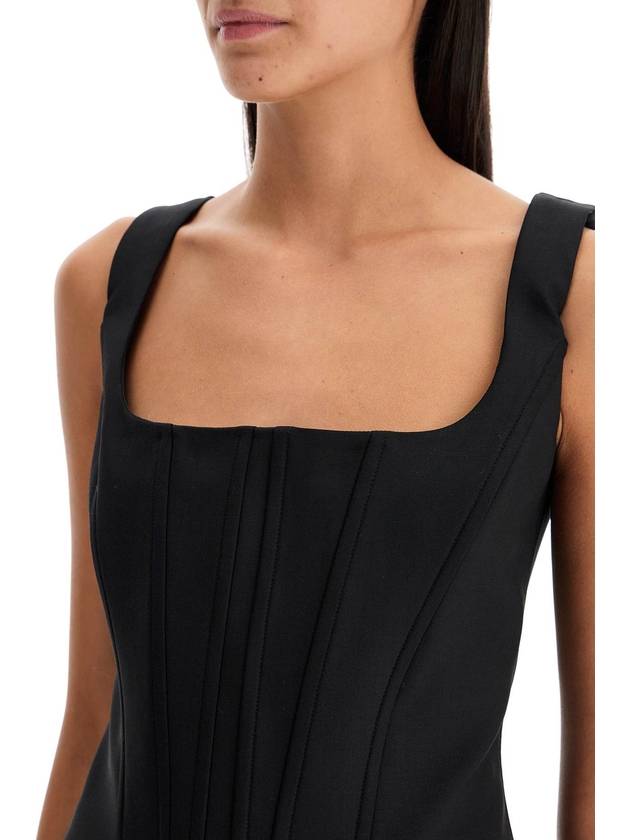 stretch wool corset top with nine words - GIUSEPPE DI MORABITO - BALAAN 4