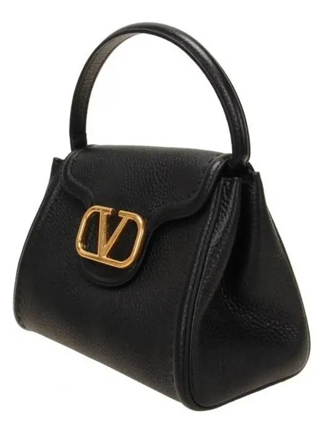 Signature V Logo Tote Bag Black - VALENTINO - BALAAN 3