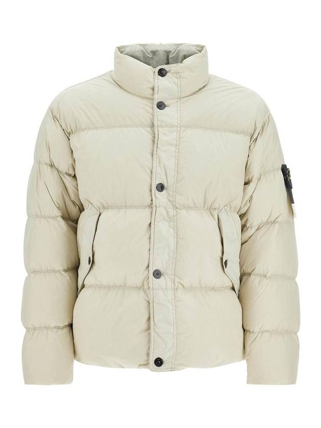 Garment Dyed Crinkle Reps Down Padding Beige - STONE ISLAND - BALAAN 1