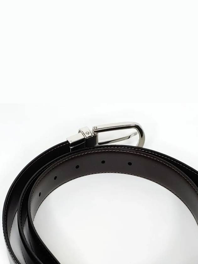 Rounded Horseshoe Buckle 30mm Reversible Leather Belt Black Brown - MONTBLANC - BALAAN 5