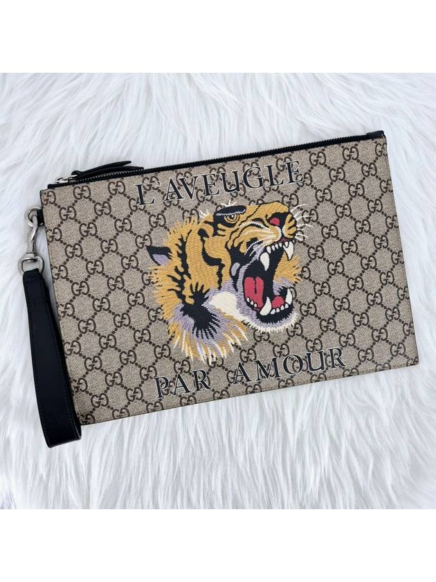 Tiger GG Supreme Clutch Bag - GUCCI - BALAAN 2