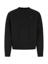 Heart Logo Tone On Tone Sweatshirt Black - AMI - BALAAN 2